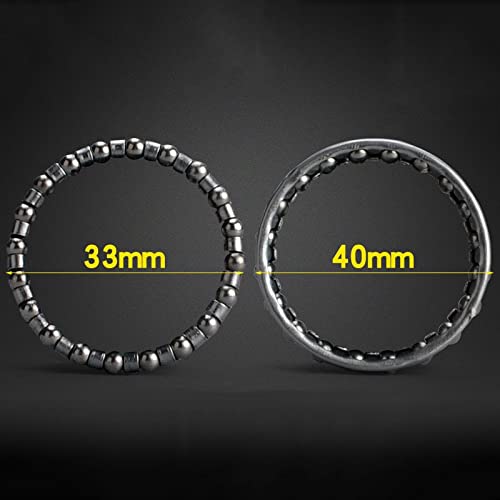YINGJUN 2 Pack 40mm Bicycle Headset Bearings - 1 1/8 Inch Caged Ball Bearing Replacement for Bike Front Fork & Frame - Cycling Maintenance Accessory for Mountain & Road Bikes