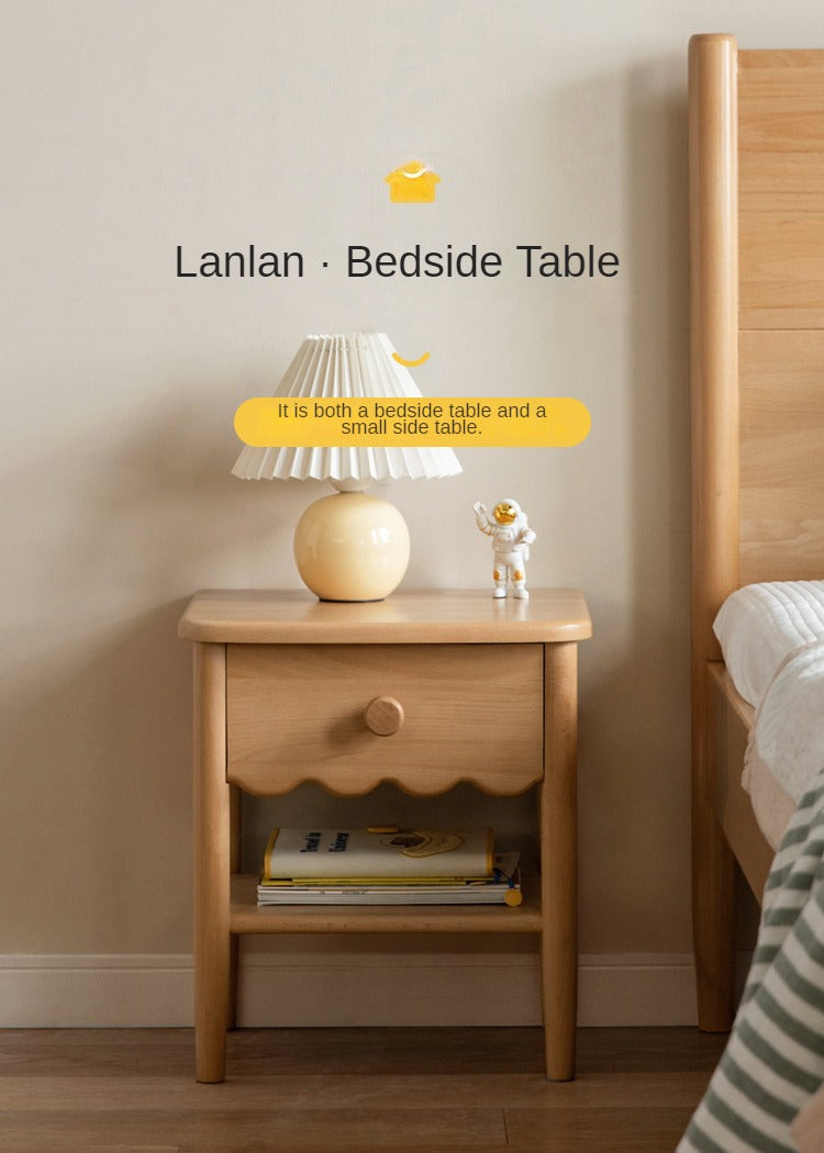Solid Wood Nightstand - Beech or Oak Bedside Table for Bedroom, Modern & Rustic Home Decor, Durable & Stylish Furniture for Small Spaces