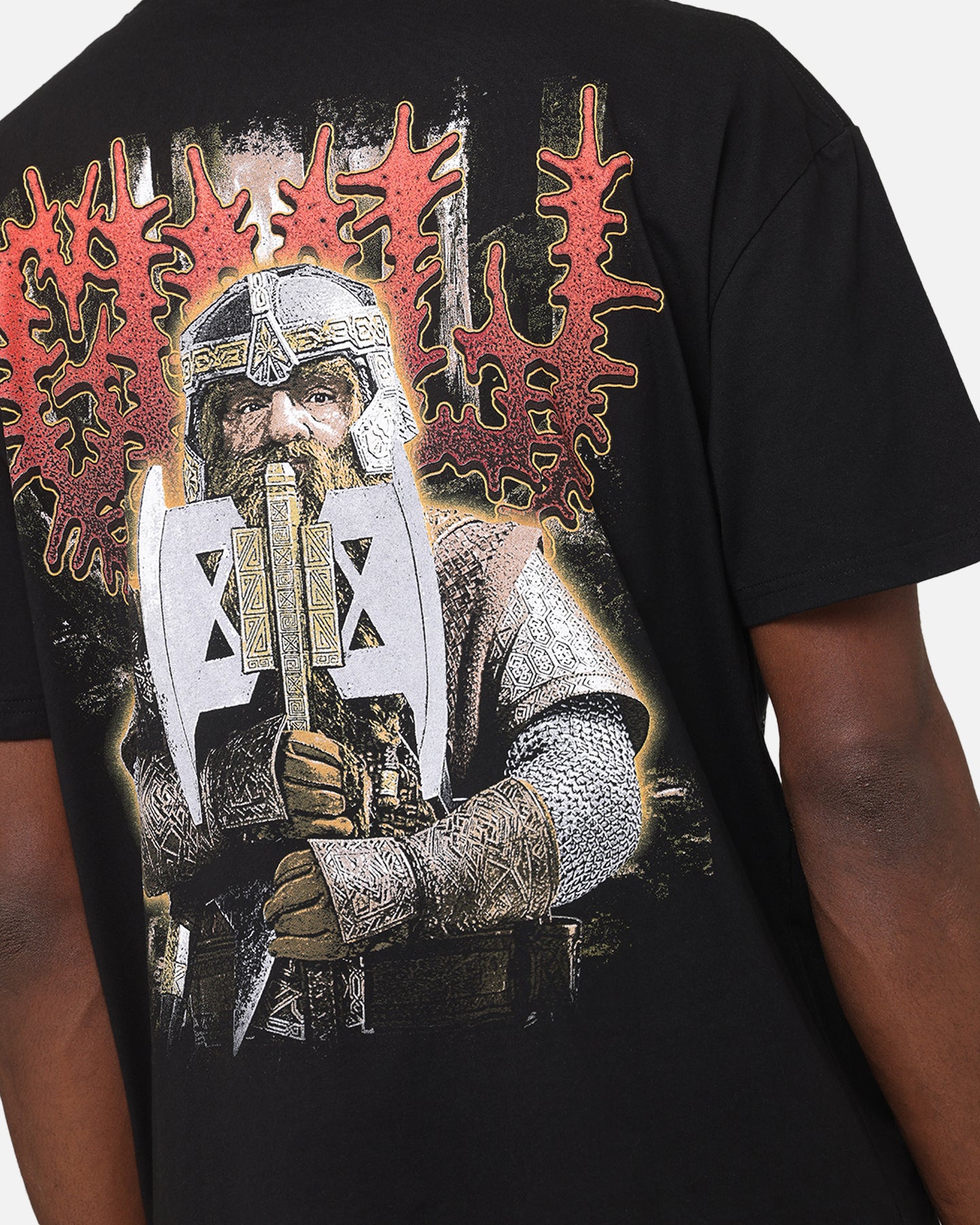 American Thrift The Lord of The Rings Gimli Graphic T-Shirt - Black Cotton Tee for Men | Fantasy Movie Merchandise & Cosplay Outfit