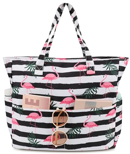 Flamingo Black & White Stripes