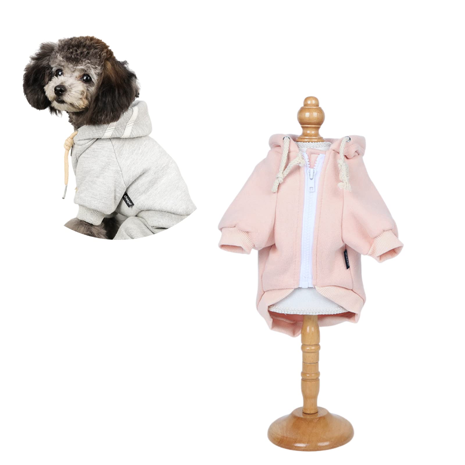 Fenrici Dog Hoodie - Soft & Stylish Pet Sweatshirt for Small & Medium Dogs - Machine Washable - Black, Grey, Pink - Perfect for Outdoor Walks & Cold Weather