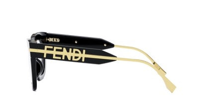 Fendi Fendigraphy FE50065I 001 Shiny Black Square Women's Eyeglasses - Stylish Designer Glasses for Women, Fashionable Square Frame for Everyday Wear & Office Use