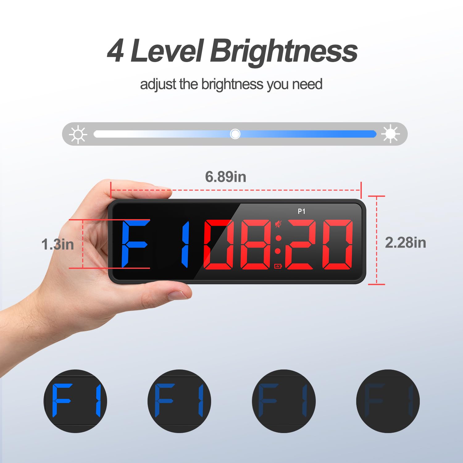 ANJANK Small Portable Gym Timer with Strong Magnet - Interval Timer, Stopwatch & Remote Control for Workouts - Adjustable Brightness & Long Battery Life - Perfect for Home Gym, Garage Training & Boxing Practice
