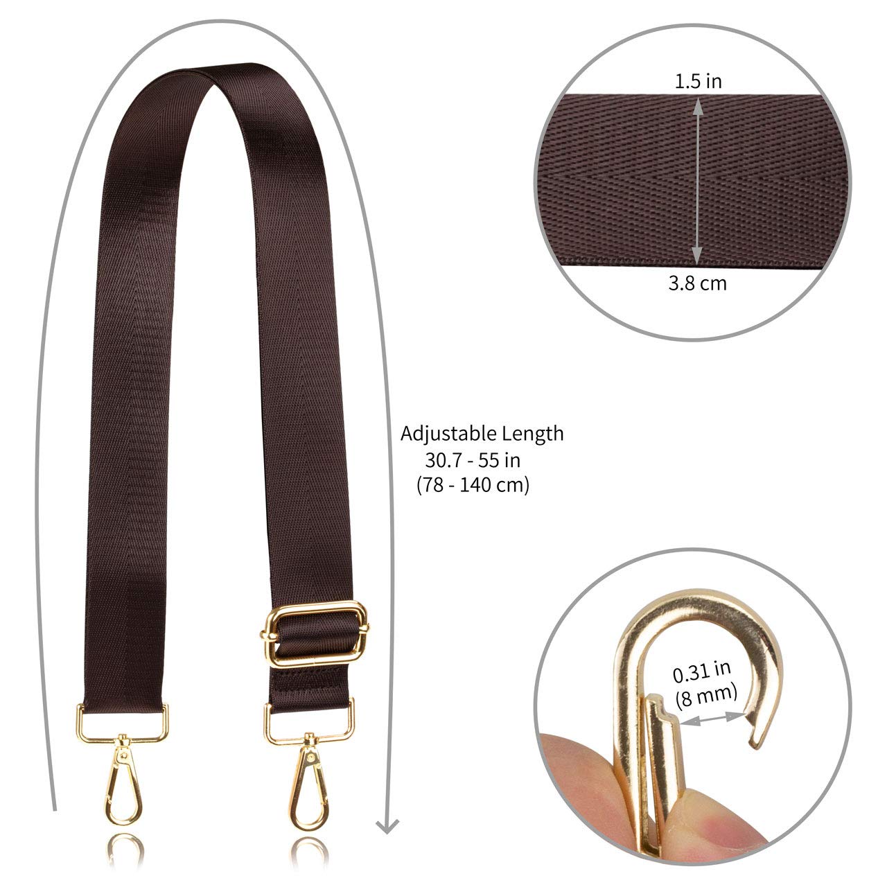 Allzedream Adjustable Wide Purse Strap Replacement - Crossbody Shoulder Bag for Women, Perfect for Travel, Shopping & Everyday Use
