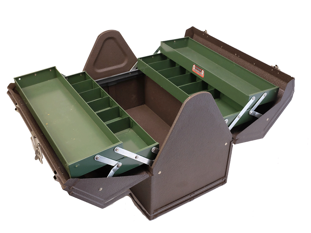 Kennedy Hip Roof Cantilever Toolbox #1018 - Heavy Duty Metal Tool Storage for Garage, Workshop & Job Site - Perfect for Mechanics, Contractors & DIY Projects