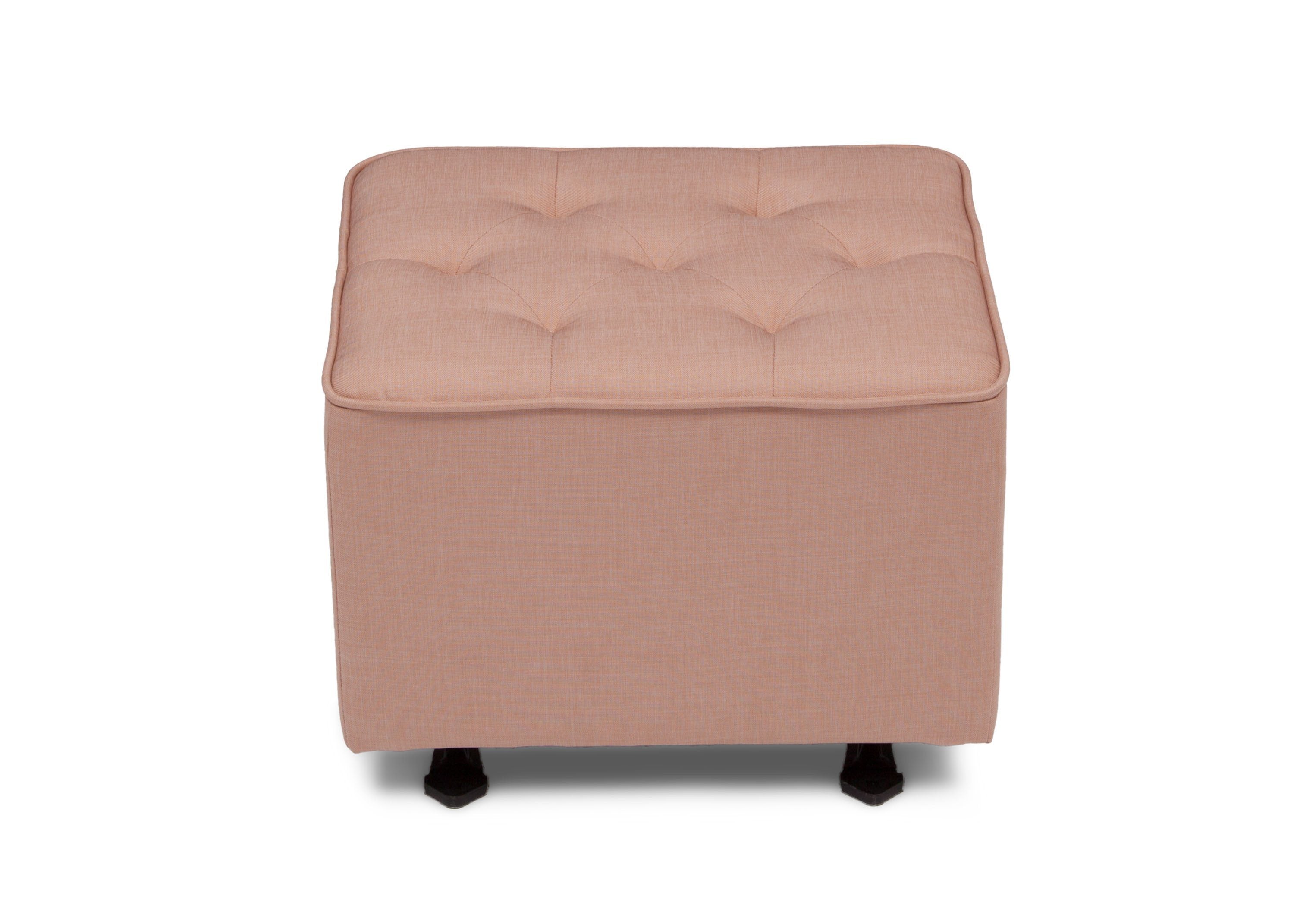 Emma Diamond Tufted Nursery Gliding Ottoman - Soft Upholstered Baby Room Footrest with Smooth Glide Motion, Perfect for Nursing, Rocking & Nursery Decor (White)