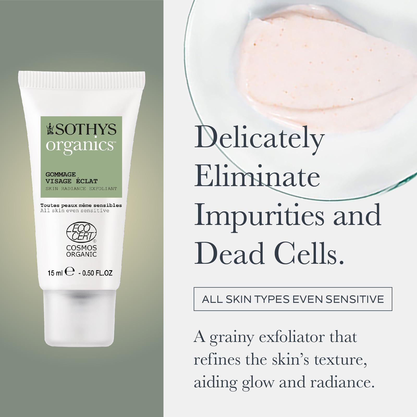 SOTHYS Organic Cleansing Oil & Exfoliator Set - Vegan Skincare Duo for Deep Cleansing & Gentle Exfoliation | Perfect for Daily Face Care & Makeup Removal | Cruelty-Free & Natural Ingredients