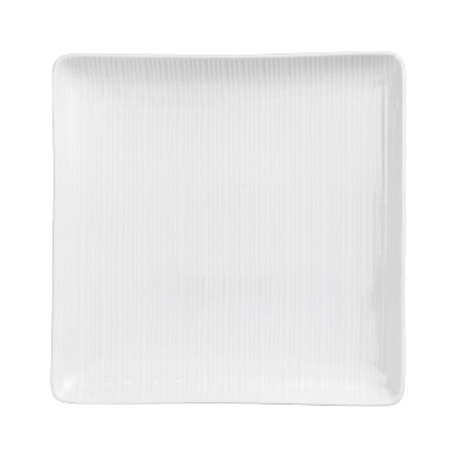 Alani 021382 Square Embossed Plate 9x9 Inches - Set of 24 White Dinner Plates for Restaurants, Catering & Home Use - Durable Porcelain Plates for Everyday Dining & Special Occasions