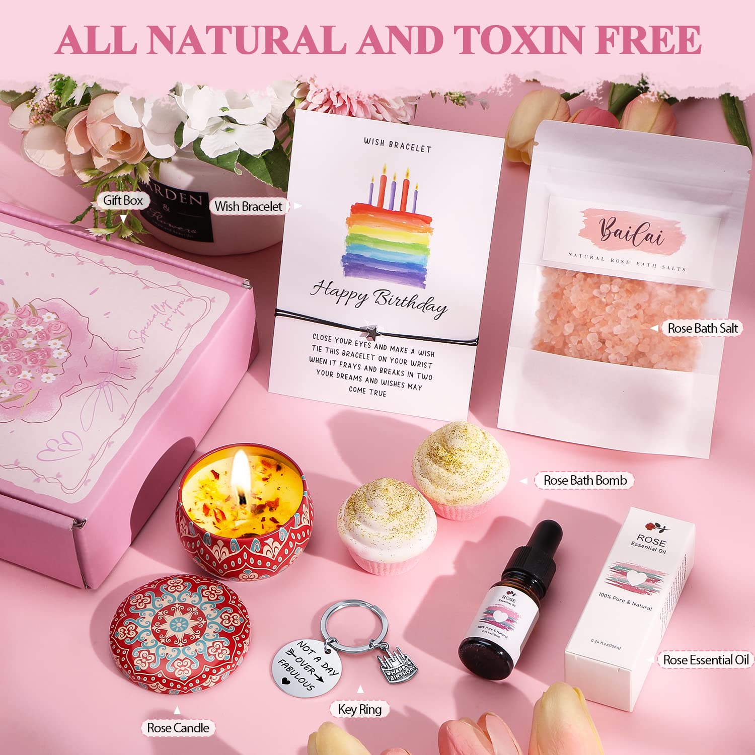 Luxury Birthday Gift Box for Women - Relaxing Spa Bath Set, Self Care Package for Her - Perfect Birthday Present for Best Friend, Sister, Mom - Ideal for Home Relaxation & Pampering Sessions