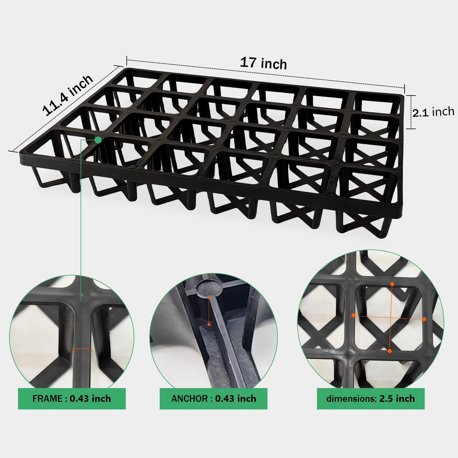 5 Pack Square Nursery Pot Trays - 24 Cells Each (120 Total) | Durable Plastic Plant Trays for Flower Pots | Seed Starting & Transplanting | Perfect for Indoor Gardening, Greenhouses & Plant Nurseries