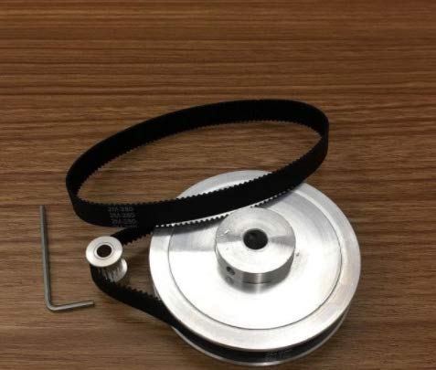 GT2 Timing Pulley Set - 110 Teeth (8mm Bore) & 16 Teeth (5mm Bore) with 10mm Width Closed Loop Rubber Belts (256mm & 280mm Length) - Perfect for 3D Printers, CNC Machines, and DIY Robotics Projects