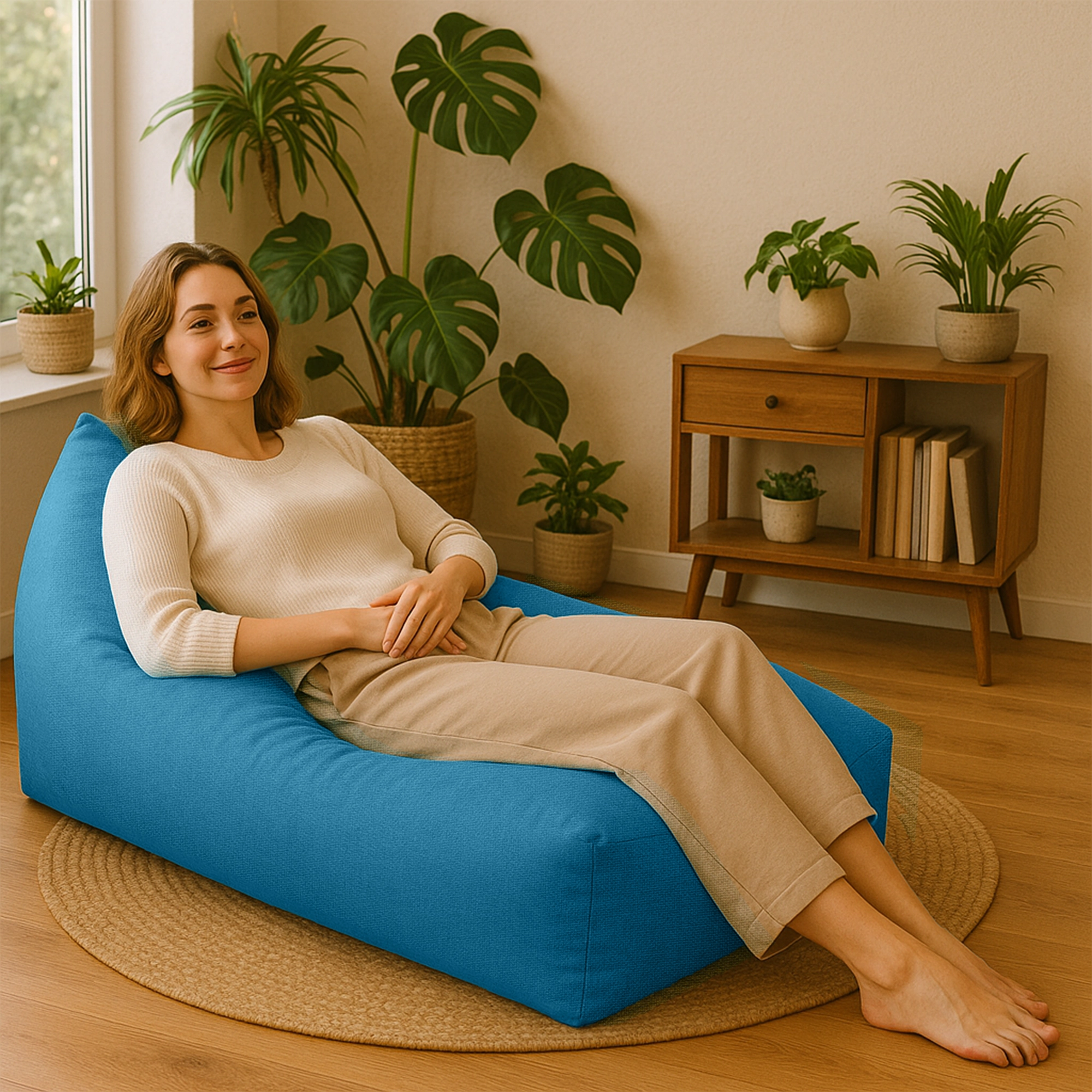 Helena Bean Bag Chair - Ultra Soft & Comfortable Lounge Chair for Adults & Kids - Perfect for Living Room, Bedroom, Dorm & Game Room Relaxation