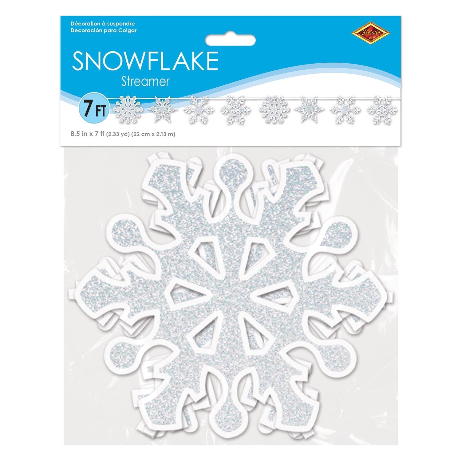 12 Pack Beistle Christmas Snowflake Streamers - Premium Holiday Party Decorations for Home, Office & Festive Events