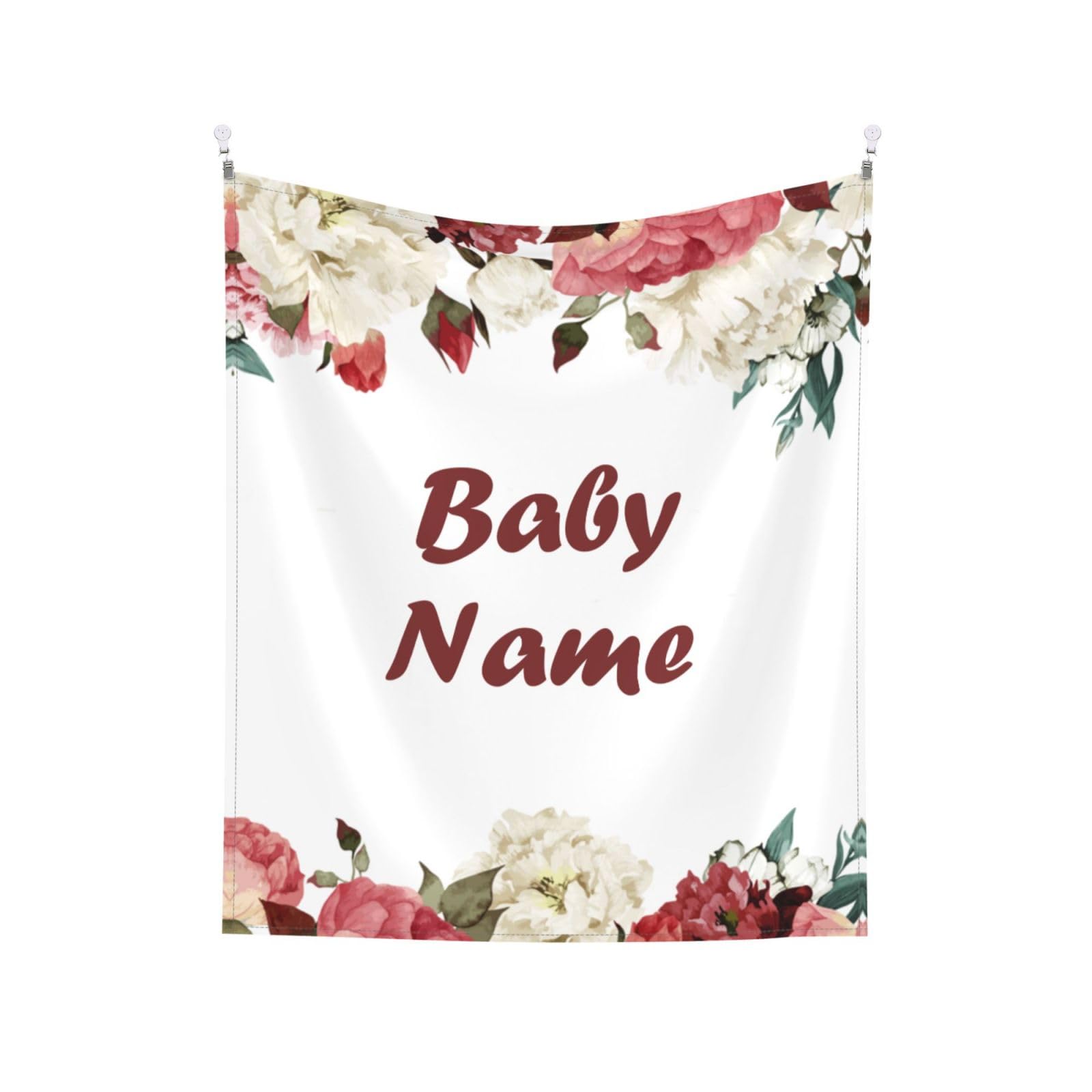 Personalized Baby Blankets with Name - Custom Flower Baby Name Blanket for Newborns, Toddlers & Kids - Perfect Baby Shower Gift for Boys & Girls - Soft Swaddle Blanket for Nursery, Travel & Photo Shoots