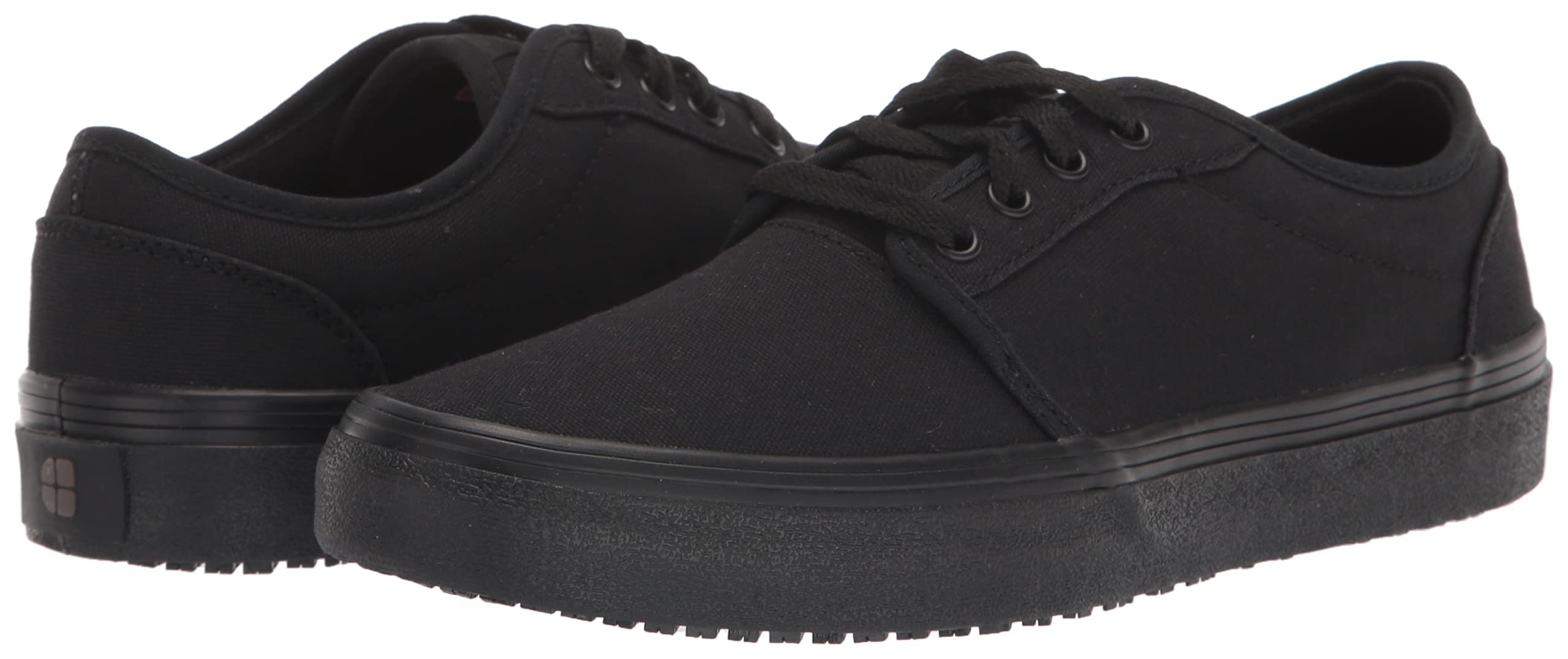 Slip Resistant Work Sneakers for Men & Women - Non-Slip Food Service Shoes, Waterproof Canvas Safety Shoes in Black/Grey | Ideal for Restaurant, Kitchen & Hospitality Workers