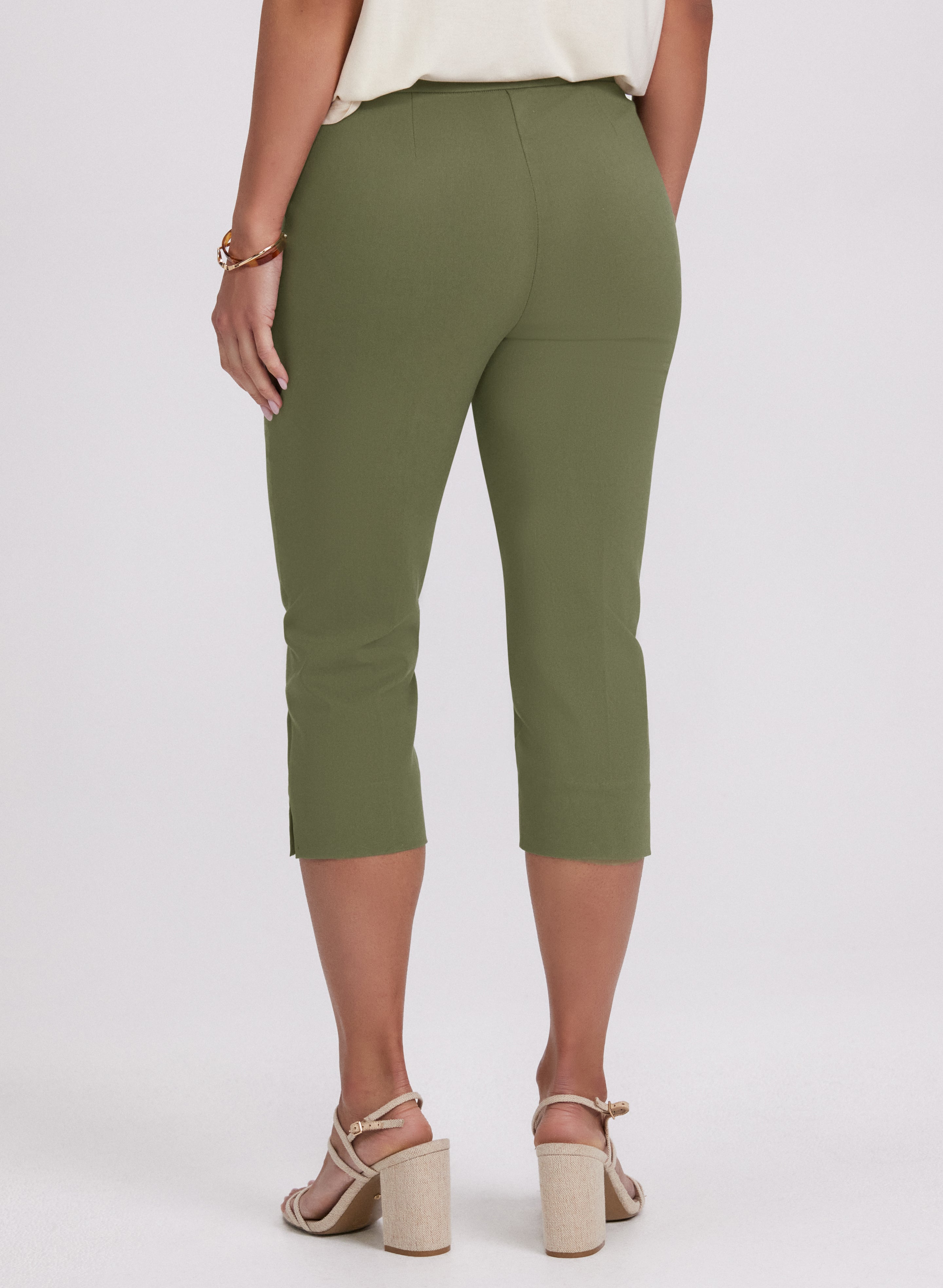 Stylish Bengaline Pull-On Capris for Women - Comfortable Stretch Pants for Work, Travel & Casual Wear