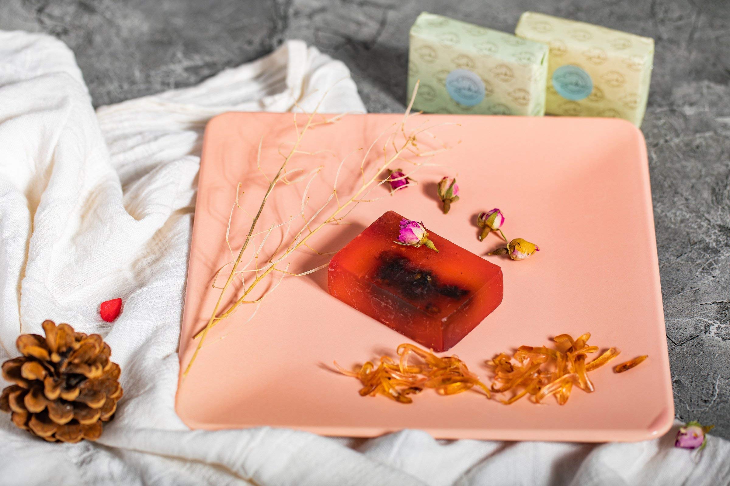 SABUN CO. Rose Oil Soap - 100% Natural Handmade Glycerin Soap with Rose Essential Oil & Petals - pH Balanced Moisturizing Bar for Sensitive Skin & Face Care (4.23oz/120g) - Perfect for Daily Cleansing, Spa Treatments & Gift Giving