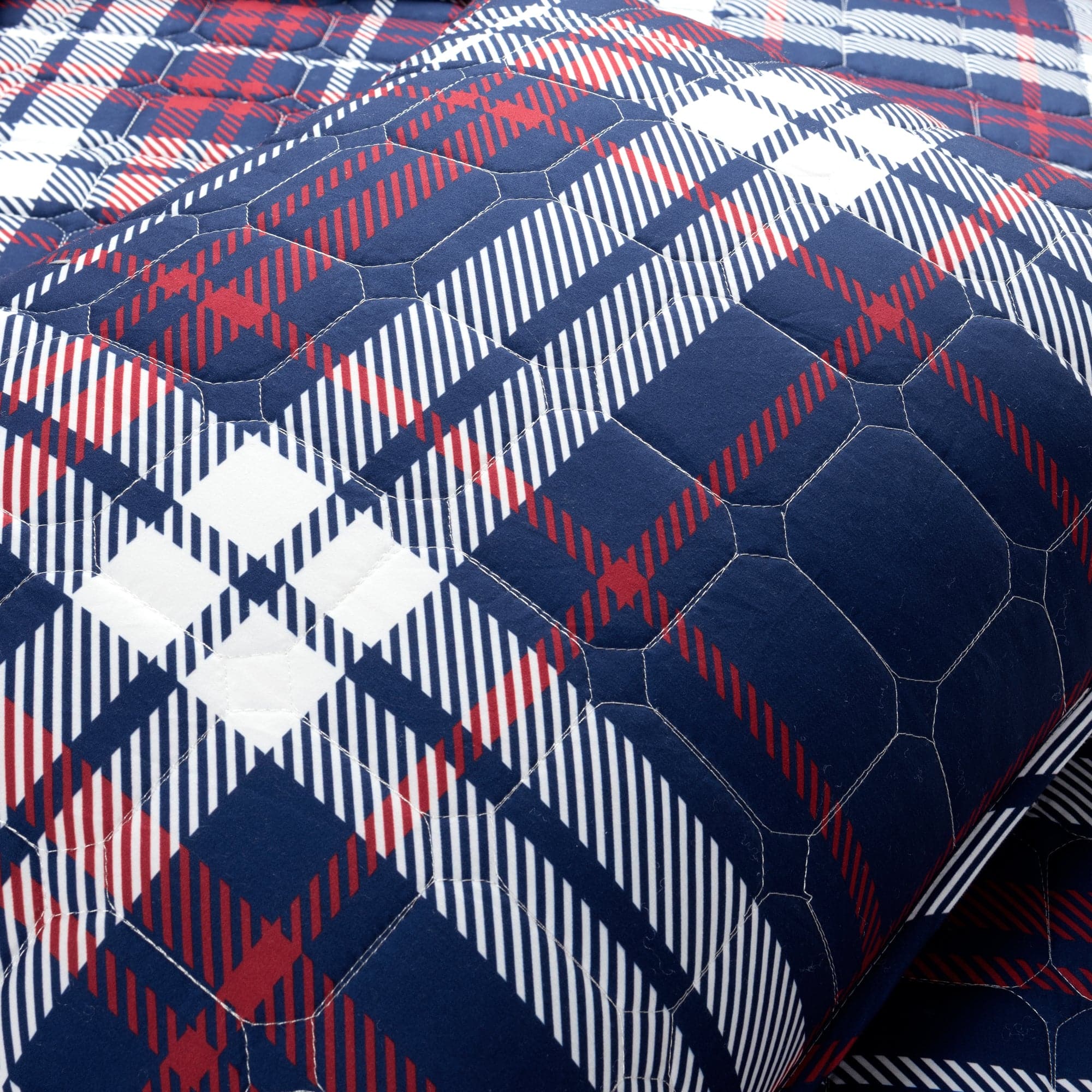 Grayson Farmhouse Plaid Reversible Quilt Set - King Size Bedding, Soft Cotton Blend, Rustic Home Decor for Cozy Bedroom & Guest Room