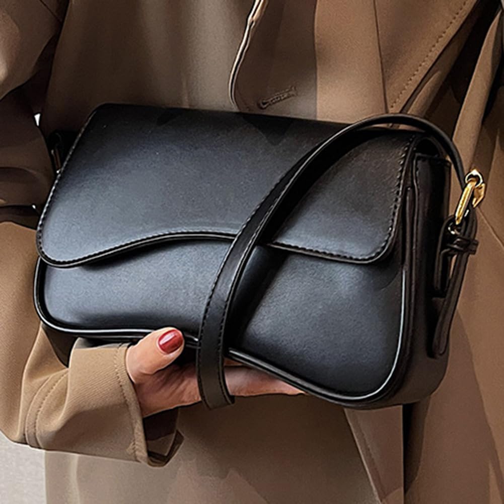 Stylish Women's PU Leather Satchel Tote Bag with Top Handle & Buckle Flap - Trendy Shoulder Bag for Work, Travel & Shopping - Perfect Hobo Bag for Daily Use & Office Commute