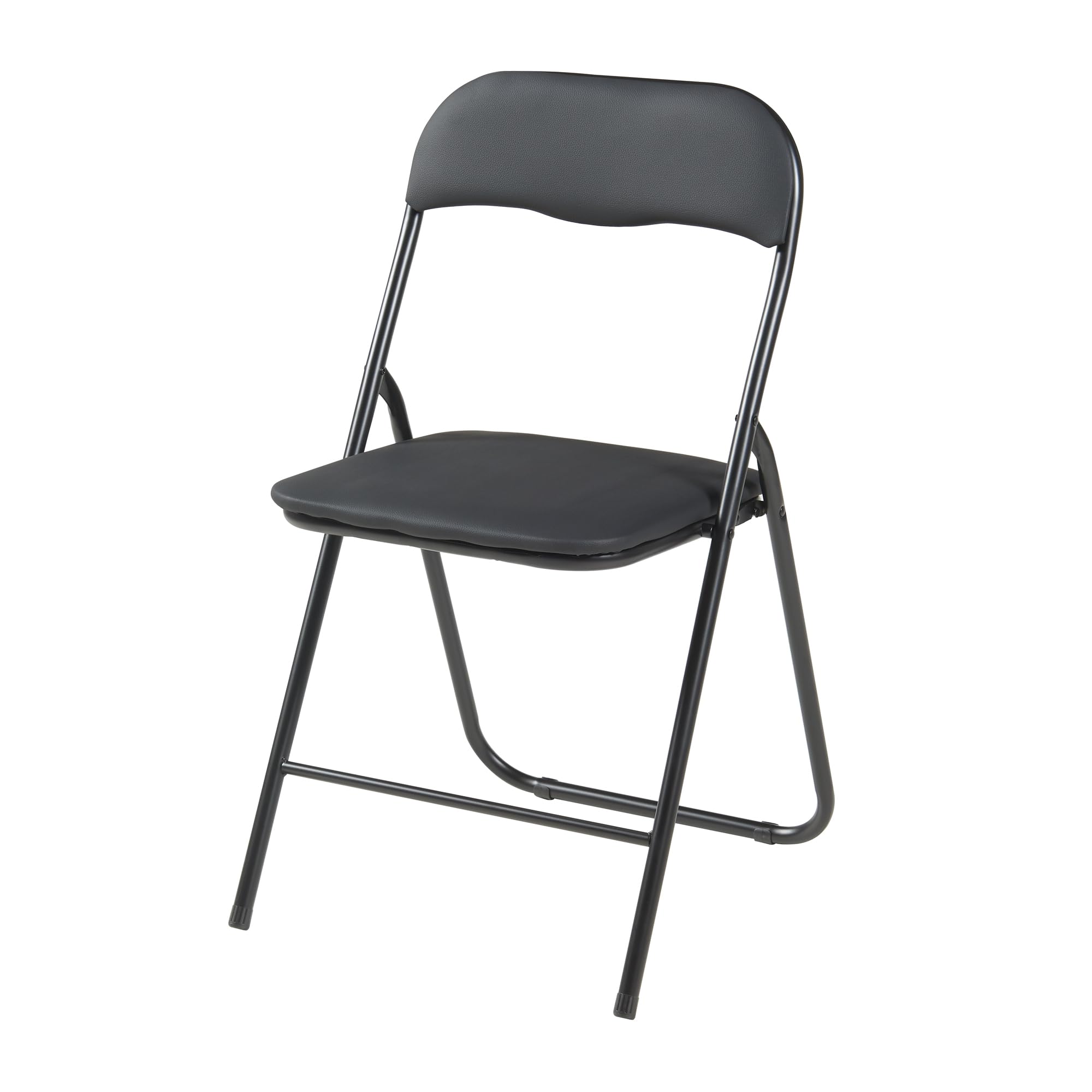**Panana Folding Chairs with Padded Seat & Back Cushion - Heavy Duty Metal Frame for Home, Office, Patio, Camping & Events - Indoor & Outdoor Foldable Chairs (Black, 4 Pack) - Perfect for Parties, BBQs & Extra Seating**