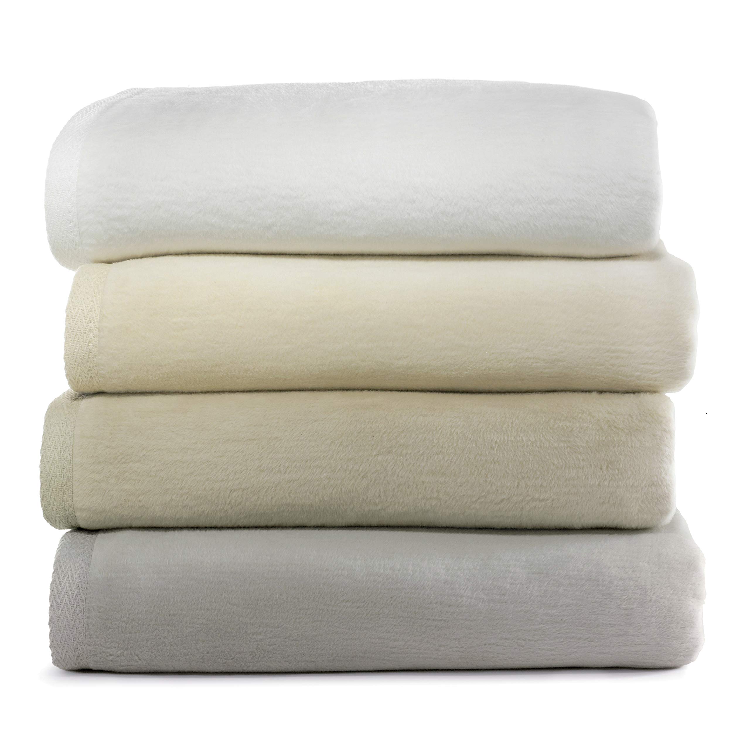 Peacock Alley All Seasons Luxury Cotton Blanket – 100% Long Staple Soft Cozy Cotton Blanket for Sofa, Bed, Crib & Travel - Breathable Throw Blanket for Home, Office & Gifts - White