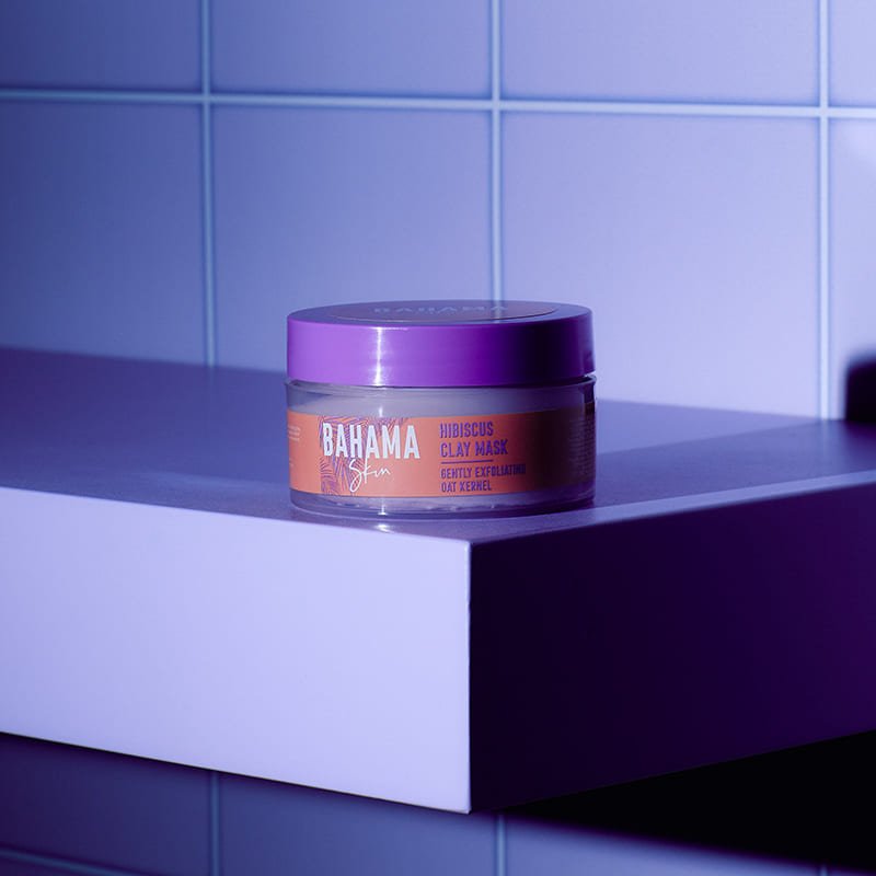 Organic Bahama Skin Hibiscus Clay Mask for Glowing Skin - Deep Cleansing & Detoxifying Facial Treatment for Acne & Blackheads - Perfect for Spa Nights & Self-Care Routines