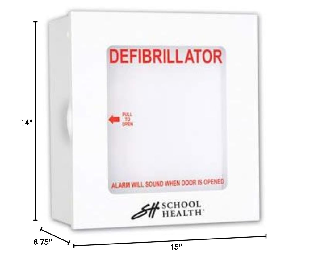 School Health - Indoor AED Wall Cabinet for Schools & Offices | Emergency Defibrillator Storage with Easy Access for Cardiac Emergencies