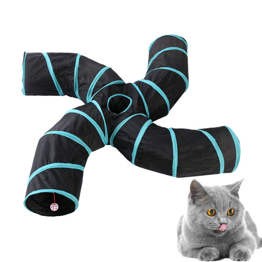 Balacoo Interactive Cat Play Tunnel - Crinkle Pet Tube Toy for Kittens & Rabbits, Foldable Indoor Cat Bed & Hideout - Perfect for Playtime, Exercise & Relaxation