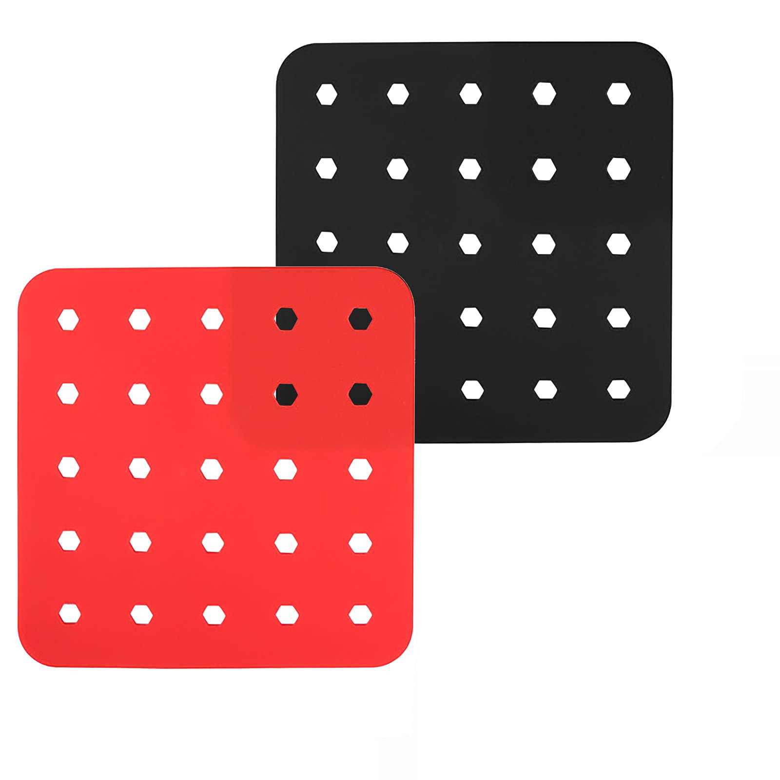 Non-Stick Silicone Air Fryer Liners - 7.5 Inch Square Reusable Baking Mats for Easy Cleanup (2 Pack) | Perfect for Holiday Cooking, Roasting Vegetables & Chicken Wings
