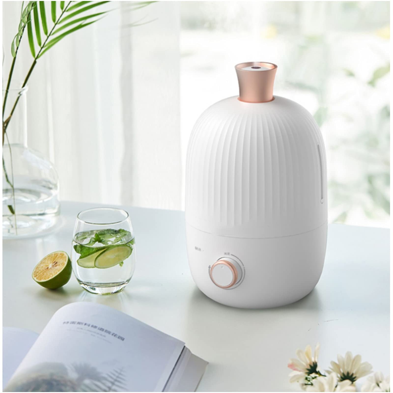 Green Cool Mist Humidifier - Ultrasonic Quiet Humidifier for Bedroom, Nightstand & Office - Small Space-Saving Air Vaporizer for Better Sleep, Dry Skin Relief & Home Comfort