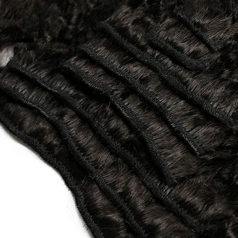 30 Inch Long Kinky Straight Clip-in Human Hair Extensions - 100% Brazilian Remy Hair, Natural Black Color, Coarse Italian Yaki Texture - 100-150g Full Head Weft (Perfect for Parties, Weddings & Daily Styling)