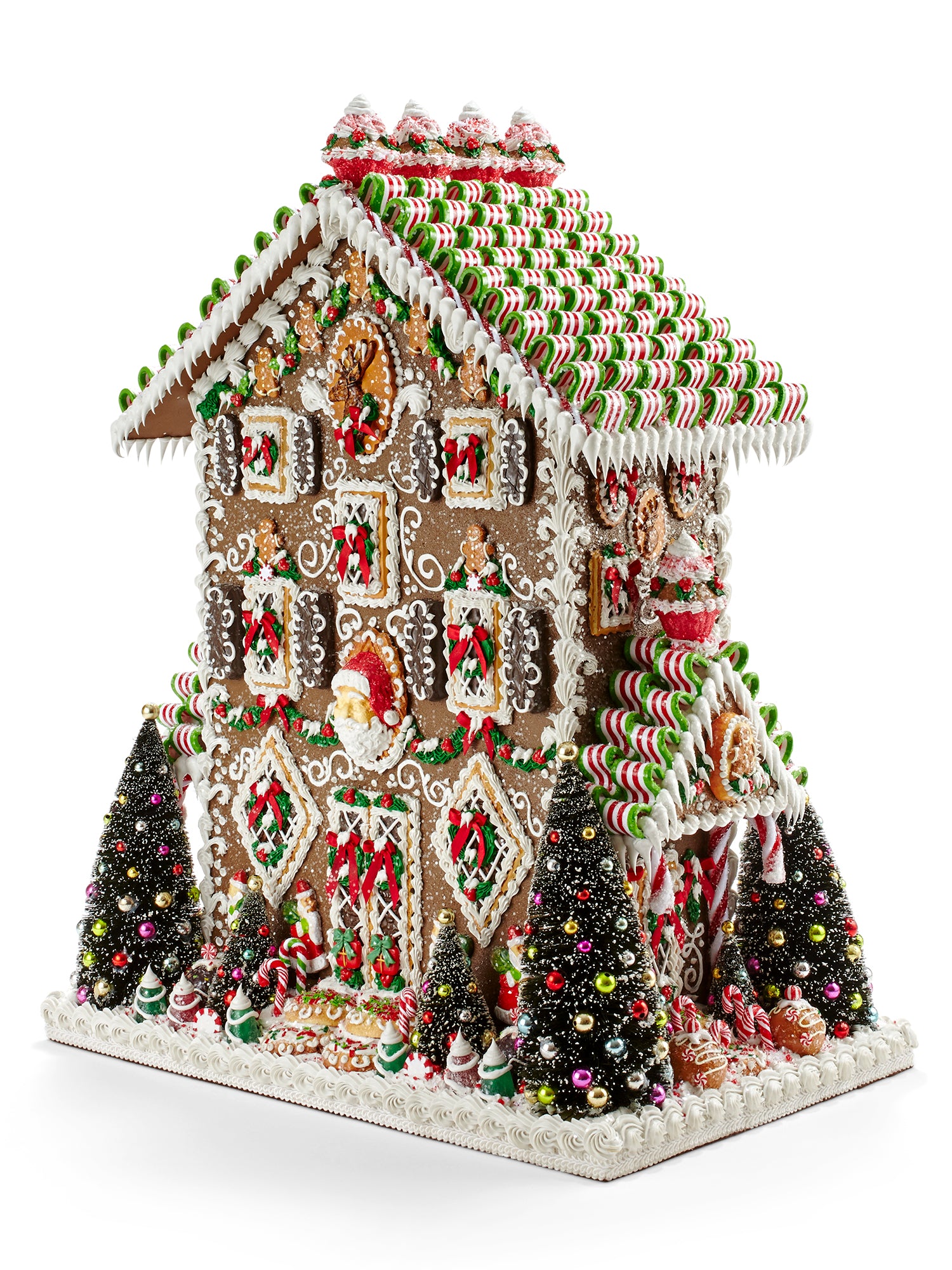 Green Ribbon Candy Gingerbread House Kit - DIY Holiday Baking Decorations for Christmas, Parties & Festive Home Decor
