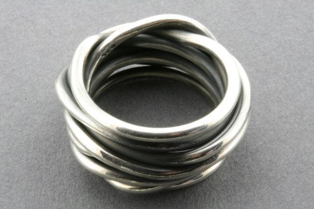 Chuy Knot Ring Oxidized Silver - Boho Chic Jewelry for Women, Trendy Stackable Rings for Everyday Wear & Special Occasions