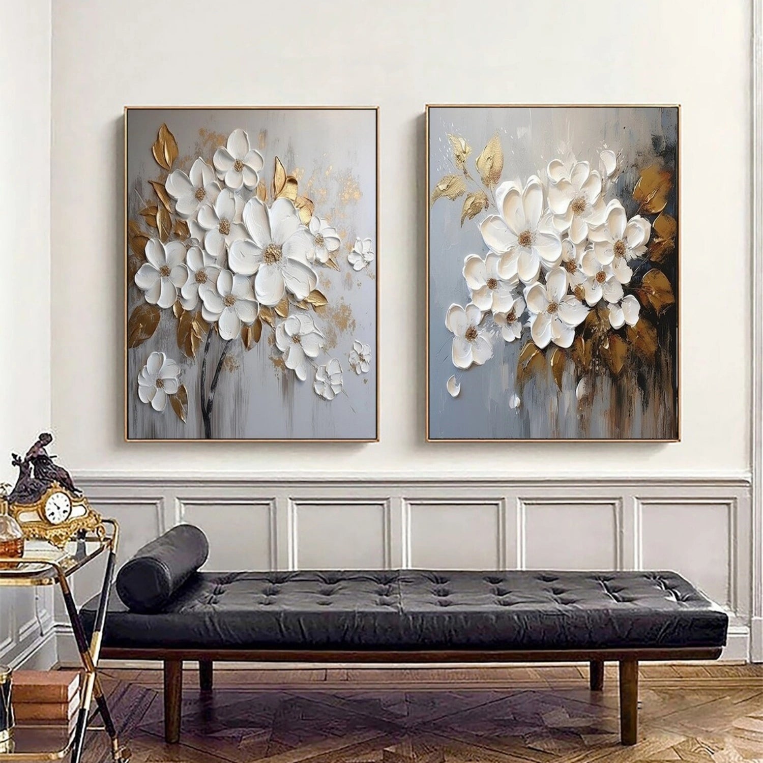 Beautiful Floral and Tree Landscape Painting Set of 2 - Wall Art Decor for Living Room, Bedroom & Office | #FT170