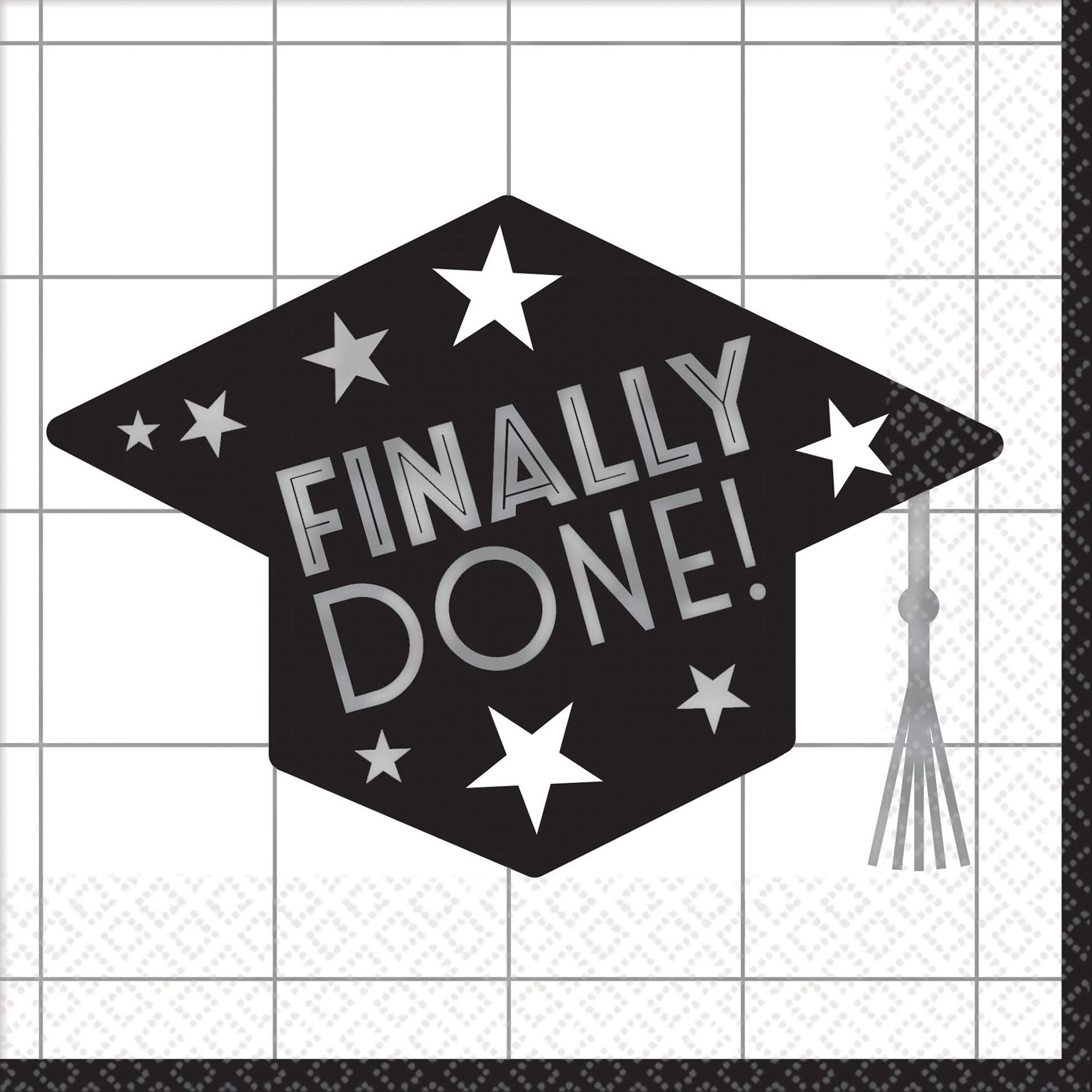 Graduation Party Napkins - Stumps Grad Grid Design Luncheon Decorations for Graduation Ceremony, Party Supplies & Celebration Decor