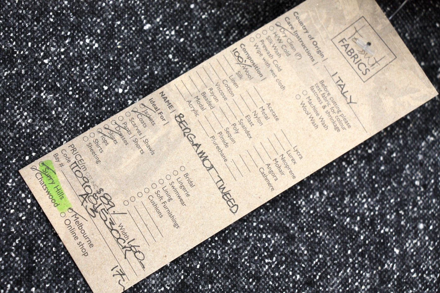 Bergamot Tweed Fabric - Soft and Durable Textile for Upholstery, Clothing & Home Decor | Perfect for DIY Sewing Projects, Fashion Design, and Interior Design