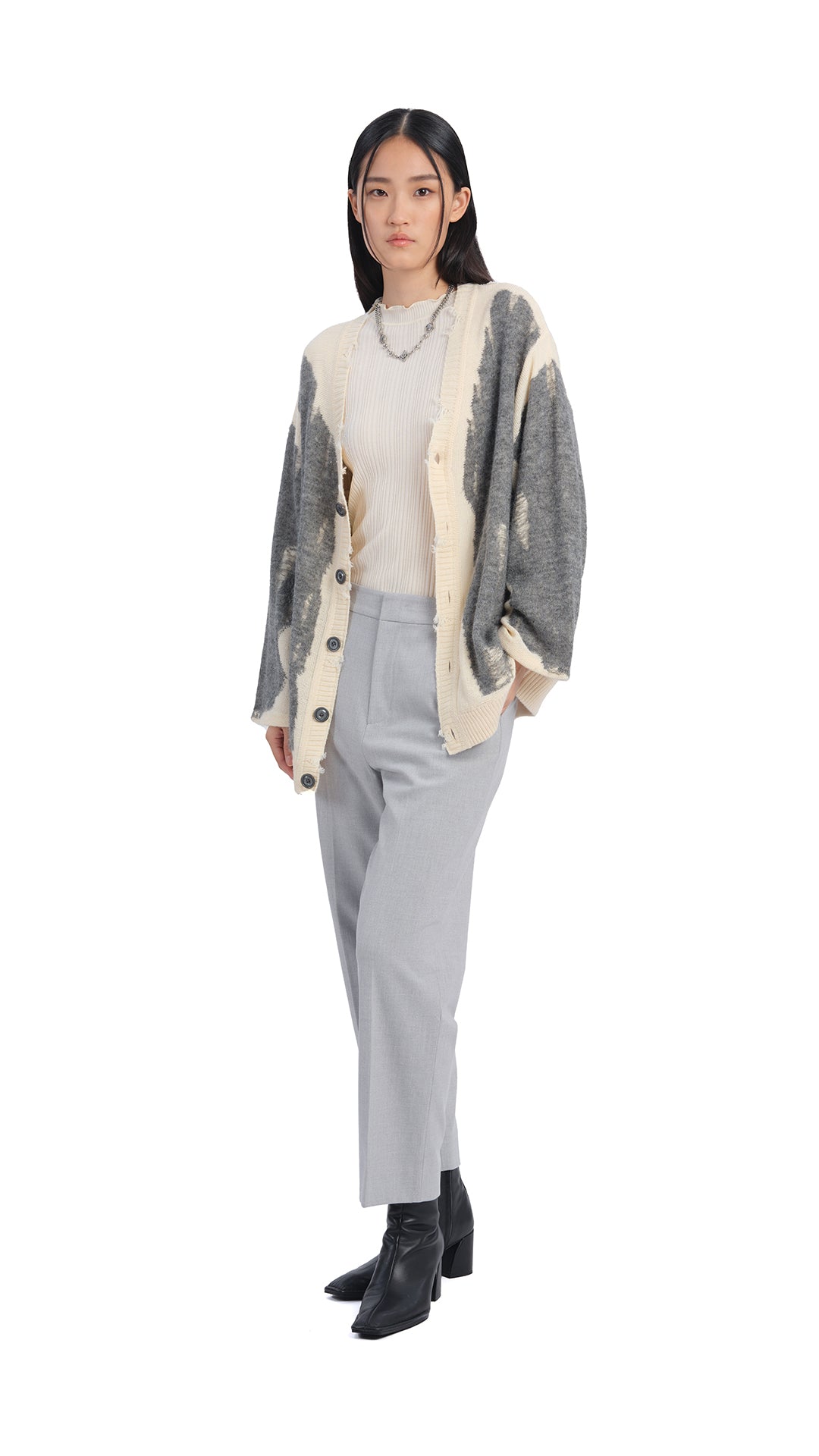 Stylish Layered Mix Yarn Cardigan Sweater for Women - Cozy Knit Pullover for Fall & Winter - Perfect for Office, Date Night and Casual Outfits
