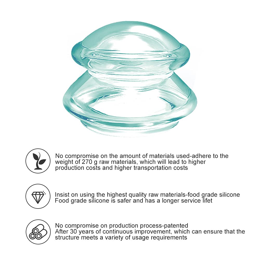 Premium Silicone Cupping Therapy Set (2 Cups, Small Size) - Vacuum Suction Massage Cups for Pain Relief & Muscle Relaxation - Perfect for Home Spa, Physical Therapy & Holistic Wellness