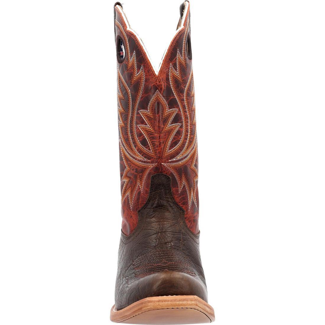 PRCA Collection Premium Shrunken Bullhide Western Boots for Men - Nicotine & Burnt Sienna Color | Durable Cowboy Boots for Rodeo, Country Dancing & Western Fashion
