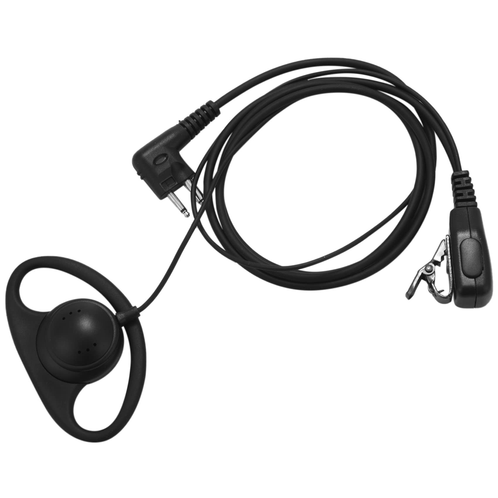 10 Pack 2-Pin D-Shape Clip-On PTT Headset with Microphone for Motorola GP88S GP300 GP68 GP2000 Two-Way Radios - Hands-Free Communication for Security, Construction & Outdoor Activities