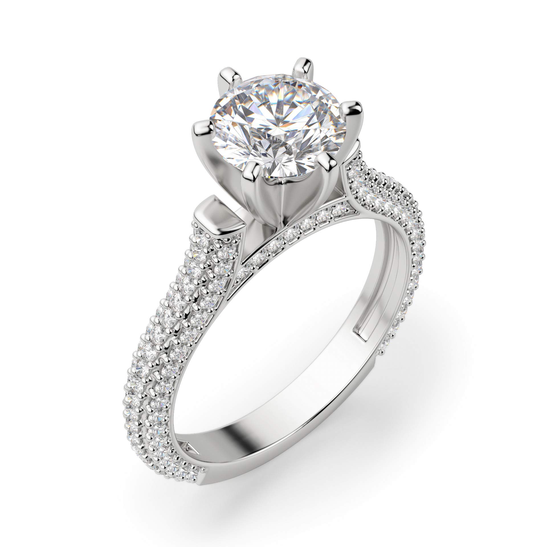 2 CT Round Moissanite Engagement Ring Wedding Bridal Set, Diamond Anniversary Ring, Solitaire Halo-Setting Vintage Silver Ring for Women - Perfect for Proposals, Weddings & Special Occasions