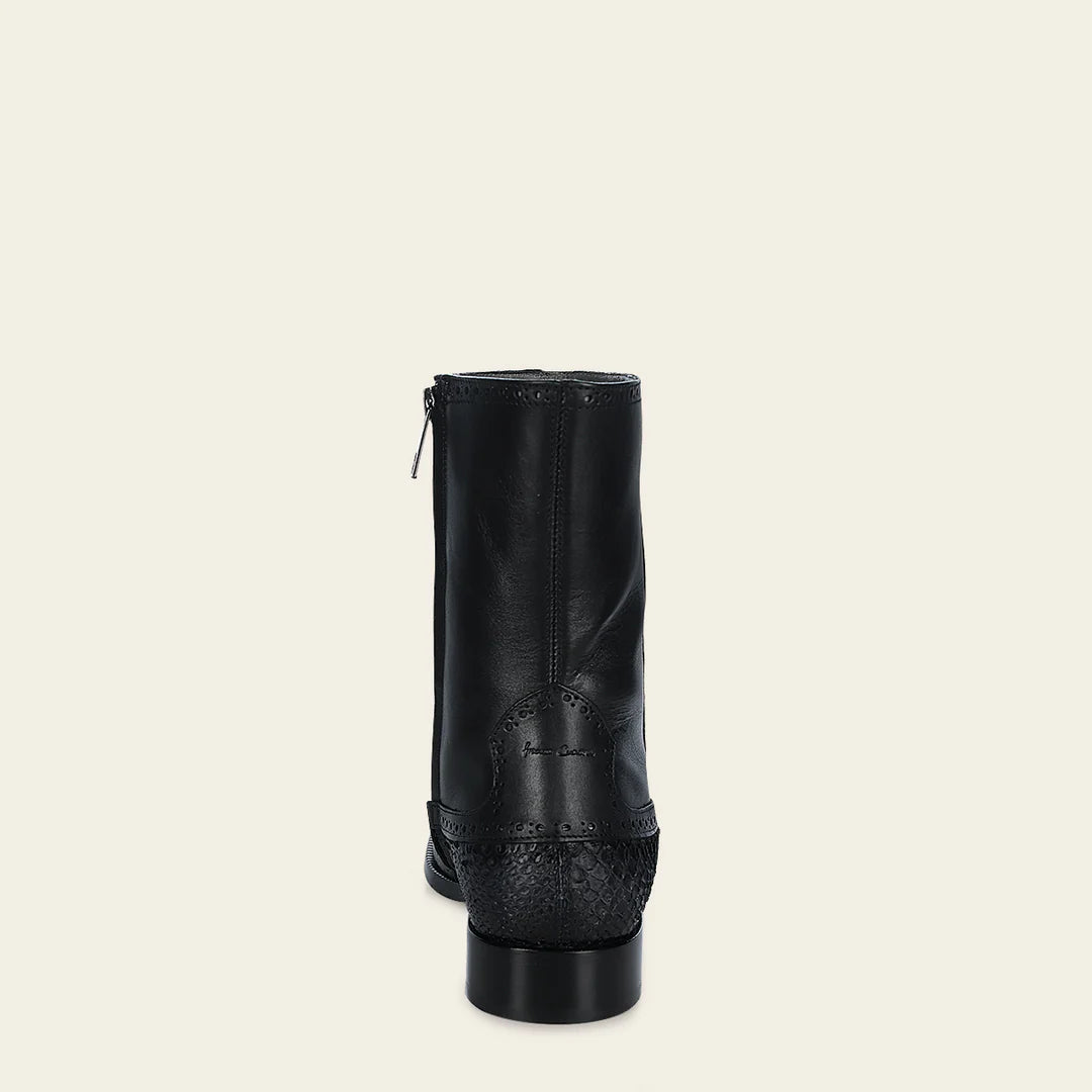 Franco Cuadra Men's Grey Casual Dress Ankle Boots with Python Skin Design - Perfect for Office, Parties & Everyday Wear