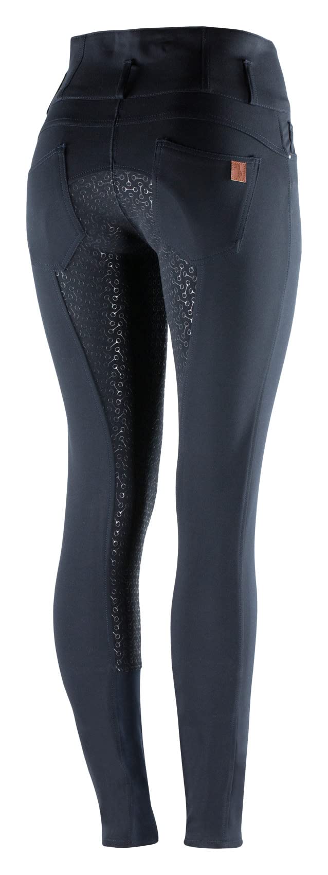 HORZE Women's Tara Full Seat Silicone Grip Breeches - Stretchable High Waist Equestrian Riding Pants with 4 Pockets for Horseback Riding & Show Jumping