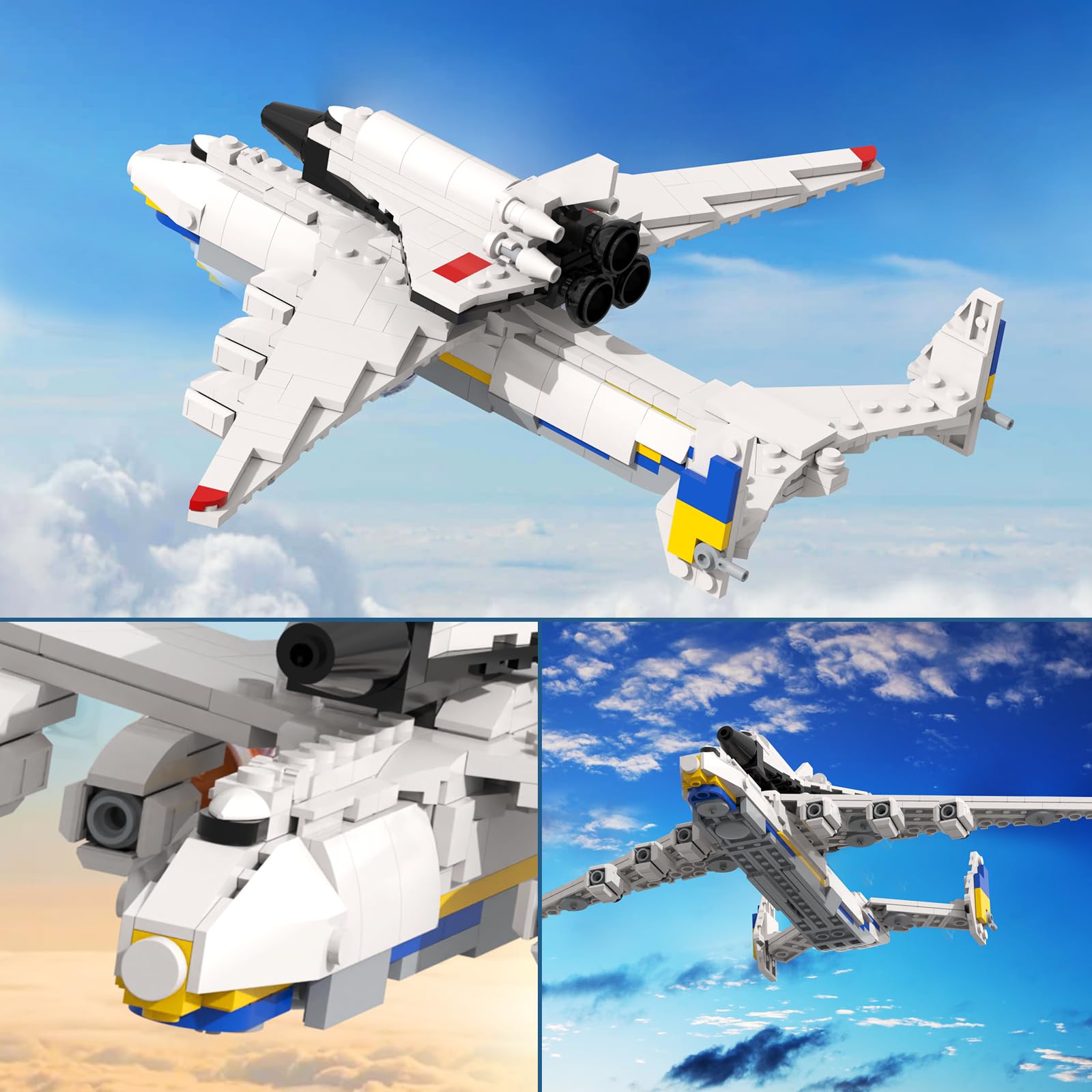 635-Piece Antonov An-225 Mriya Building Block Set - Military Aircraft Model Construction Kit - Educational STEM Toy for Adults & Kids - Perfect for Collectors, Aviation Enthusiasts & Classroom Learning