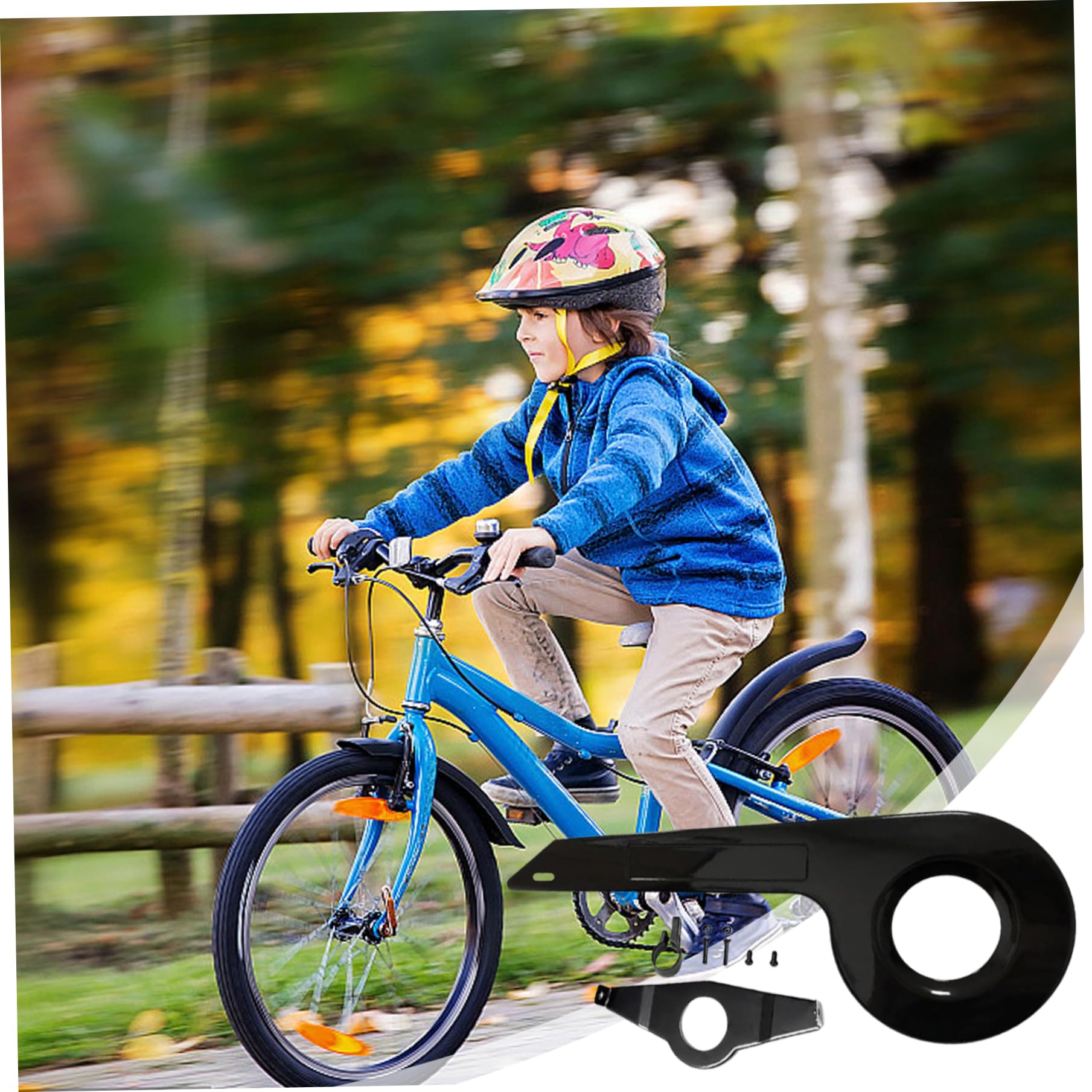Universal Bike Chain Guard Cover - Fits 32-36 Teeth Sprockets, Durable Chainring Protector for Mountain/Road/Kids Bikes (Black) | Prevent Dirt & Protect Clothing During Commuting, Trail Riding & Family Cycling