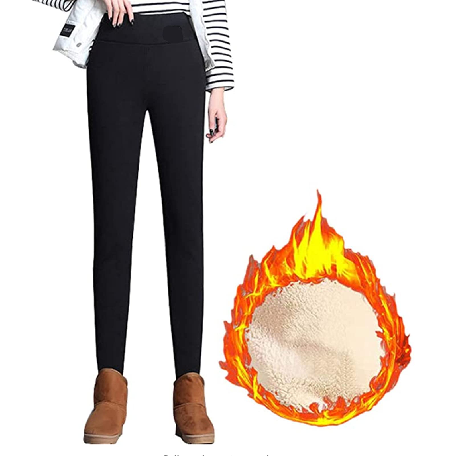 Women's Winter Fleece Lined Leggings - Thick Thermal Pants with Tummy Control & Cashmere Softness | Perfect for Cold Weather, Yoga, Workouts & Casual Wear