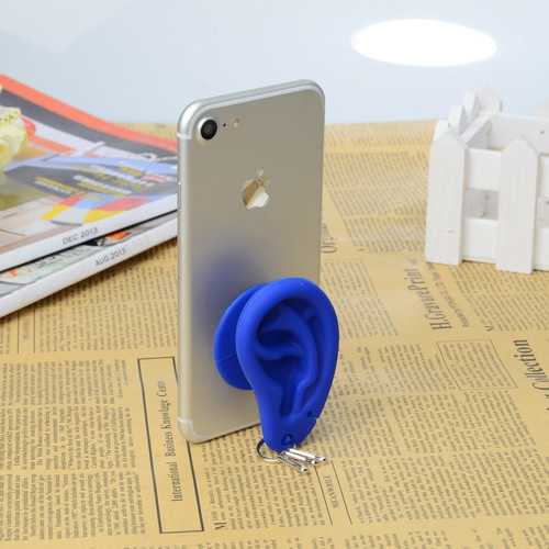 Creative Silicone Suction Stand & Cable Organizer for Smartphones - Keychain Earphone Holder for Home, Office, and Travel Use