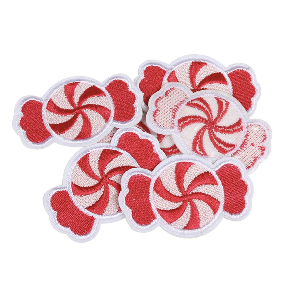 10pcs Iron-On Candy Patches DIY Embroidered Appliques - Sew On Stickers for Clothing, Bags & Accessories - Perfect for Kids' Outfits, Denim Jackets & Backpack Customization