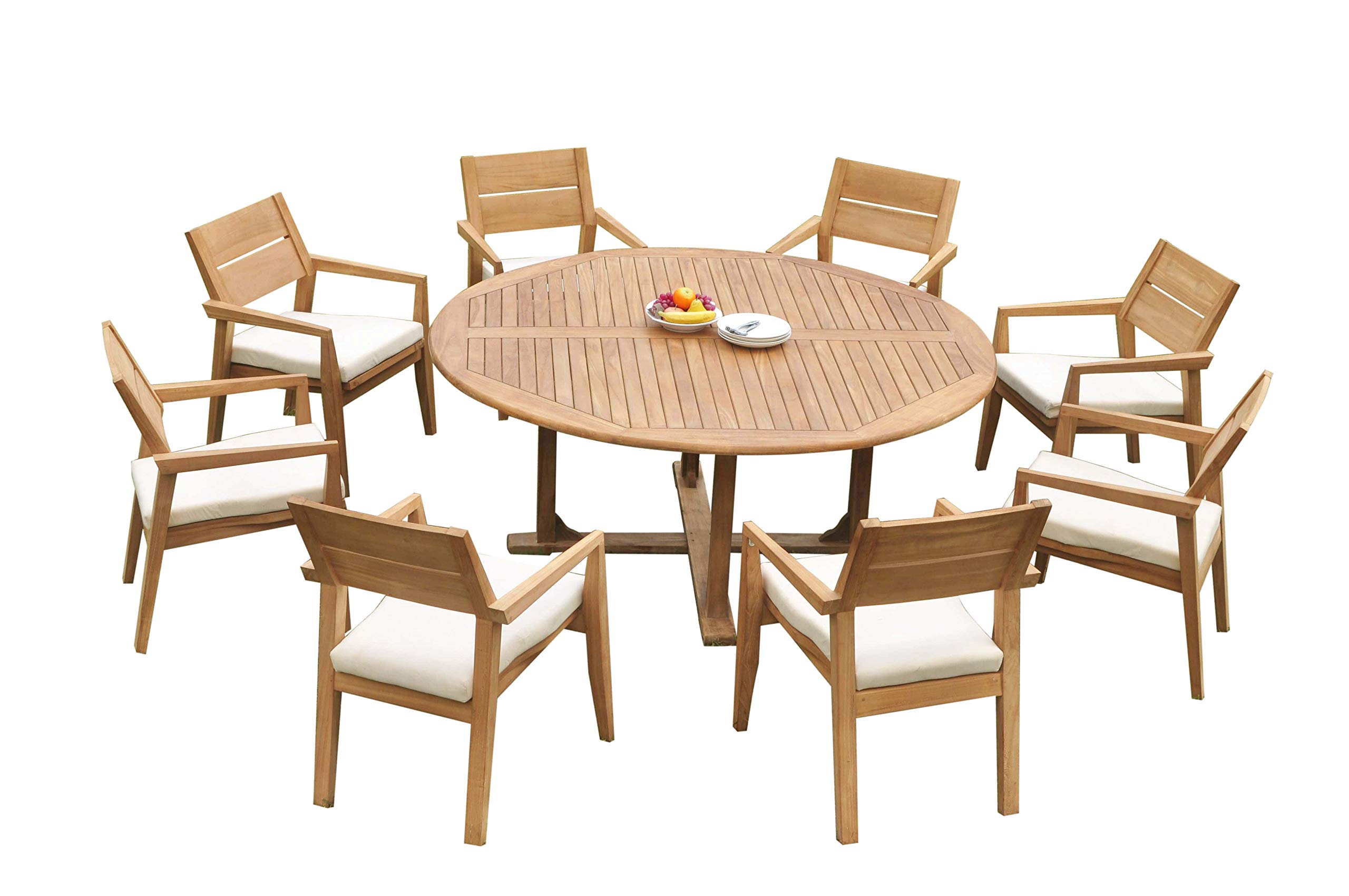 Premium 9-Piece Outdoor Teak Patio Dining Set - 72