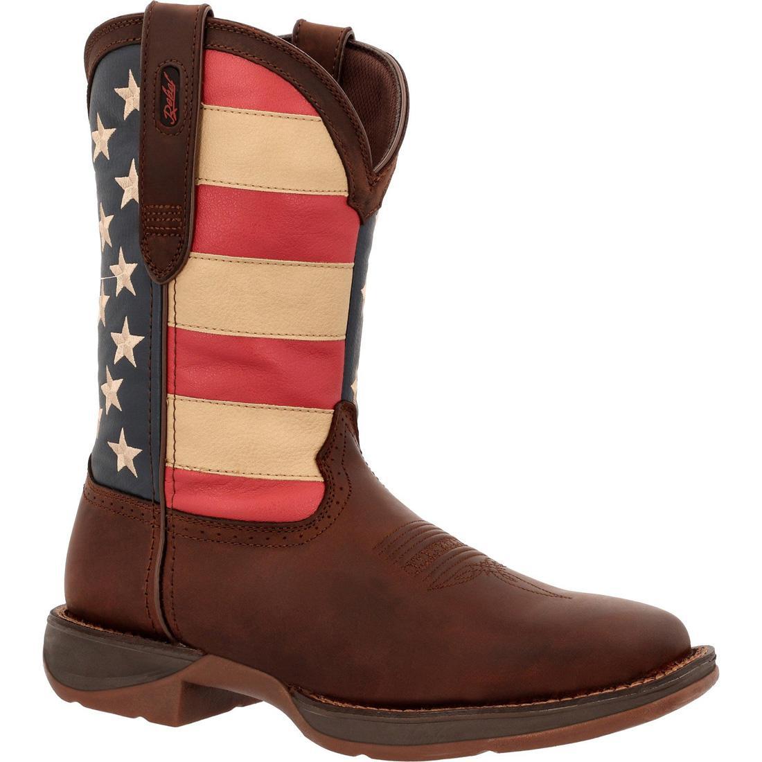 Rebel Patriotic Pull-On Western Flag Boots - American Flag Cowboy Boots for Women & Men - Perfect for Rodeo, Country Concerts & 4th of July Celebrations